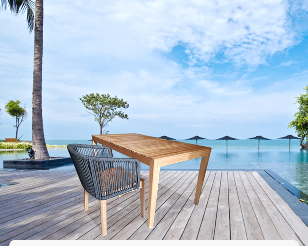 Outdoor Garden Patio Teak Wood Dining Table Set