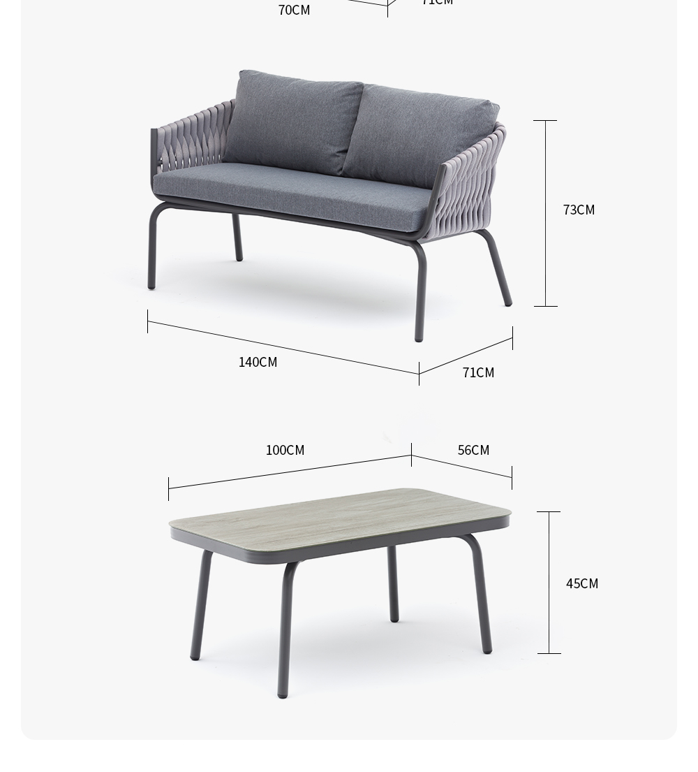 Garden Grey Sofa Set