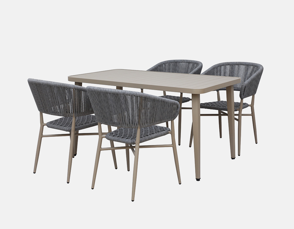Outdoor Aluminum Rope Dining Set