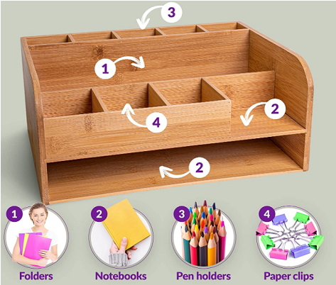 bamboo desktop organizer