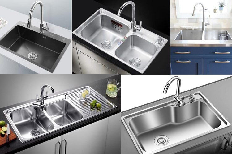 stainless steel kitchen double sink cabinet