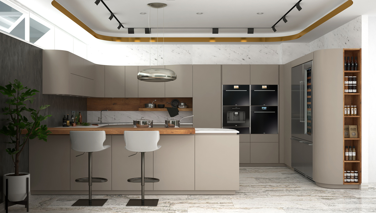 Beige Kitchen Cabinet Design