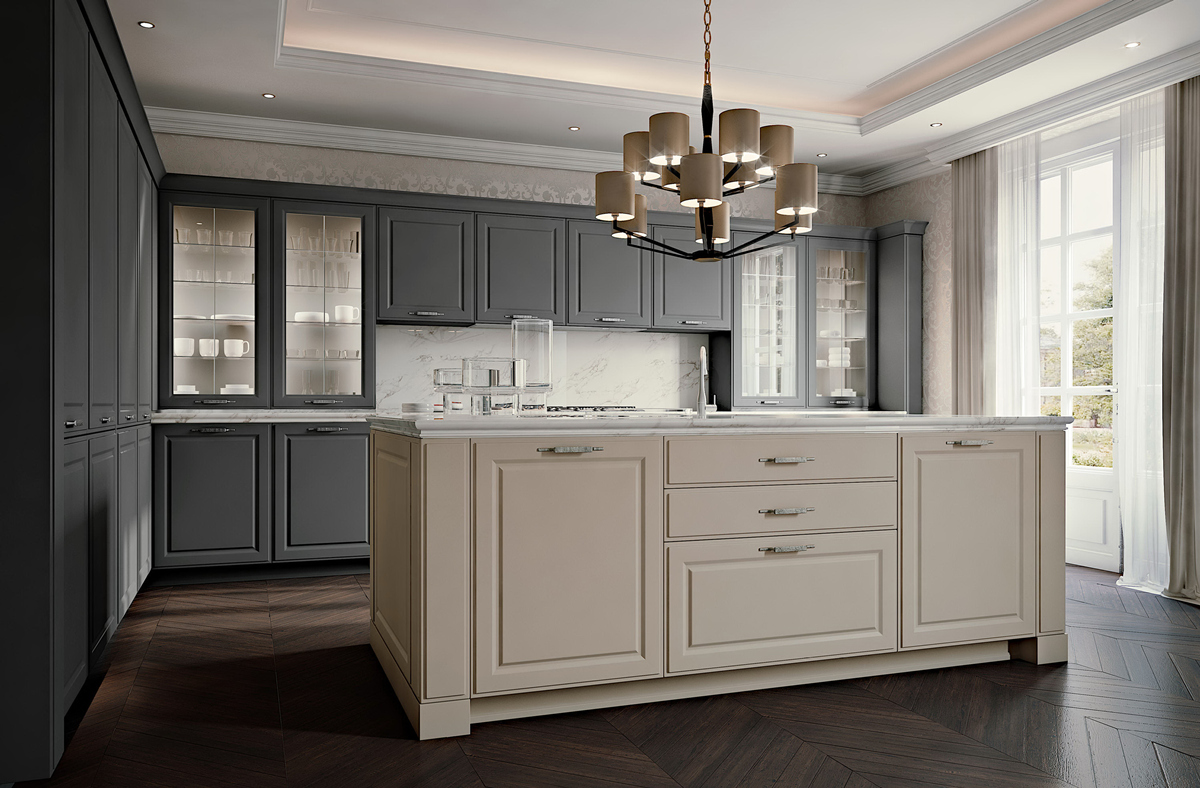 Matte Grey Kitchen Cabinet
