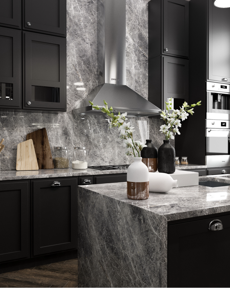 OEM black shaker kitchen cabinet