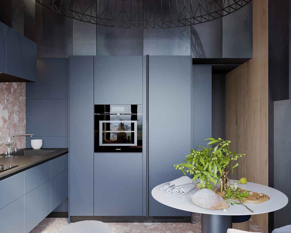 Blue Kitchen Cabinet Design