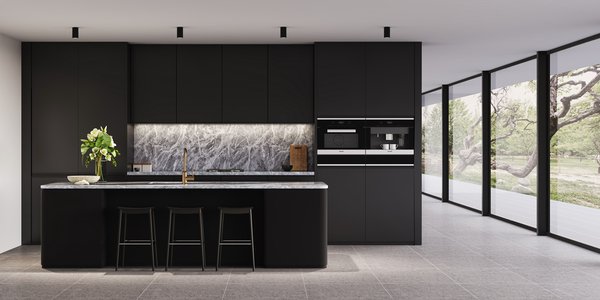 Black Kitchen Cabinet