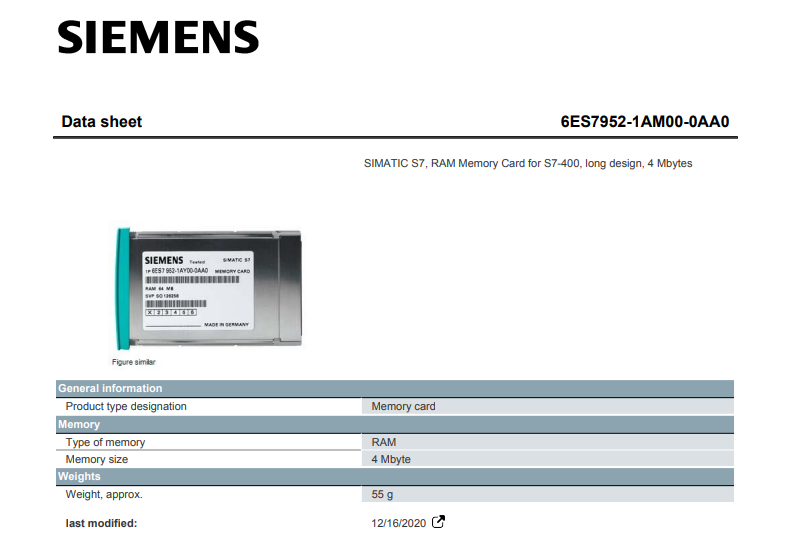 Siemens 6ES7952-1AM00-0AA0