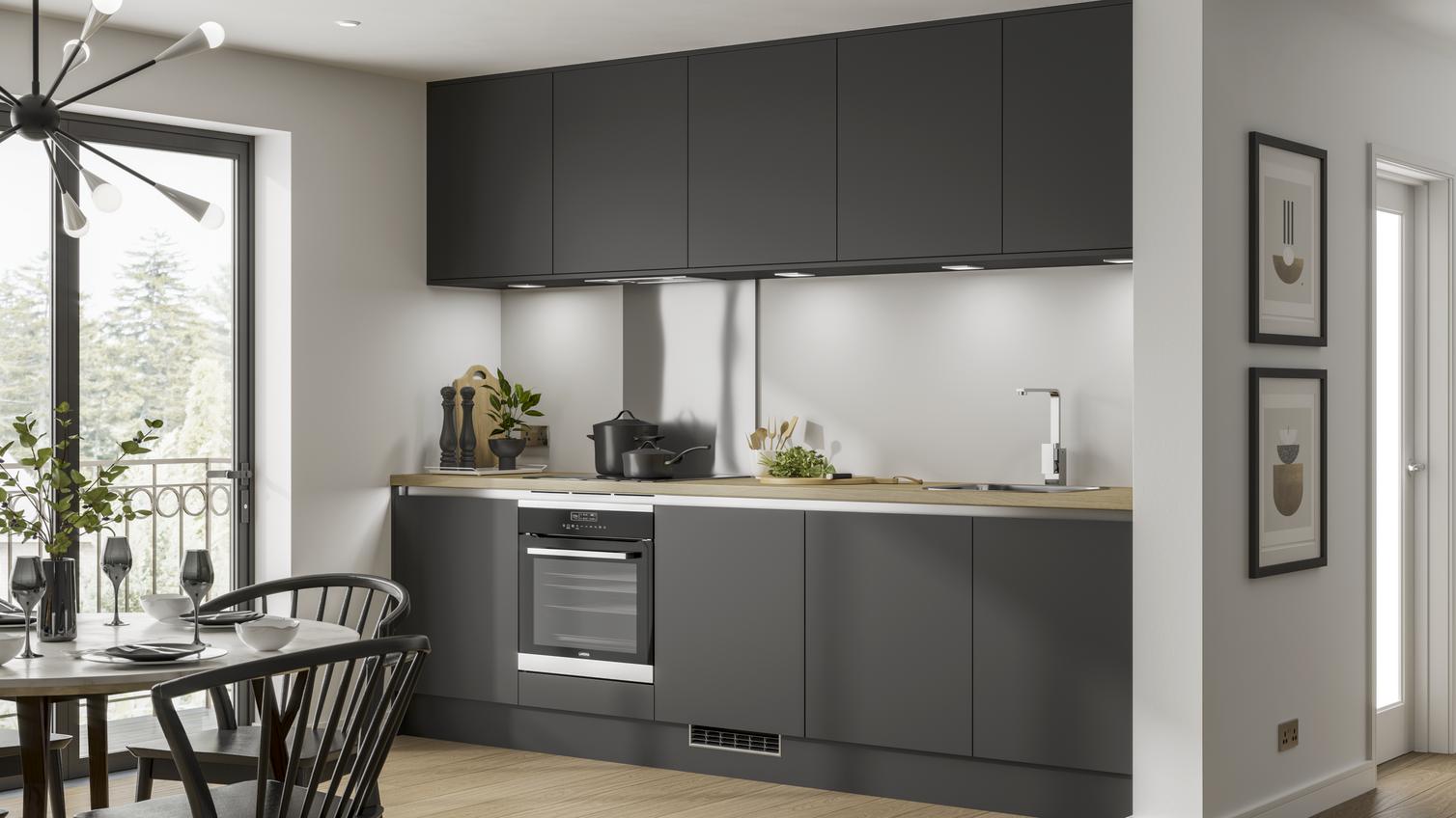 Black Kitchen Cabinet