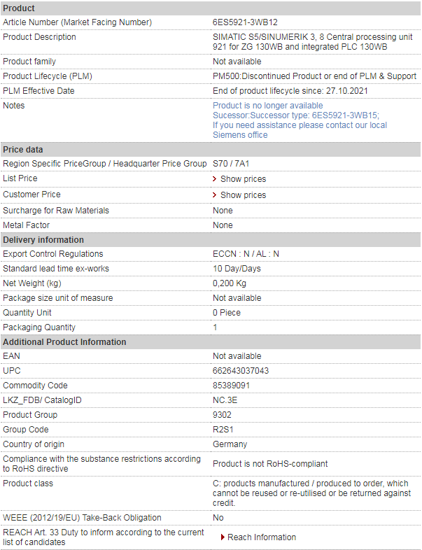 siemens 6ES5921-3WB12
