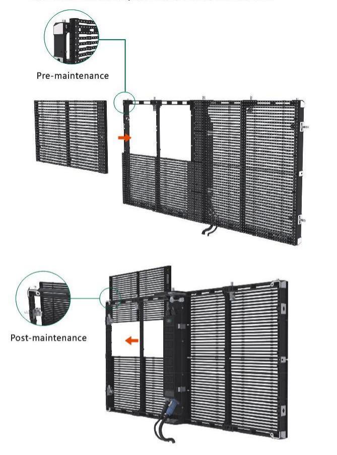 transparent led curtain display