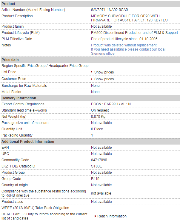 siemens 6AV3971-1NA02-0CA0