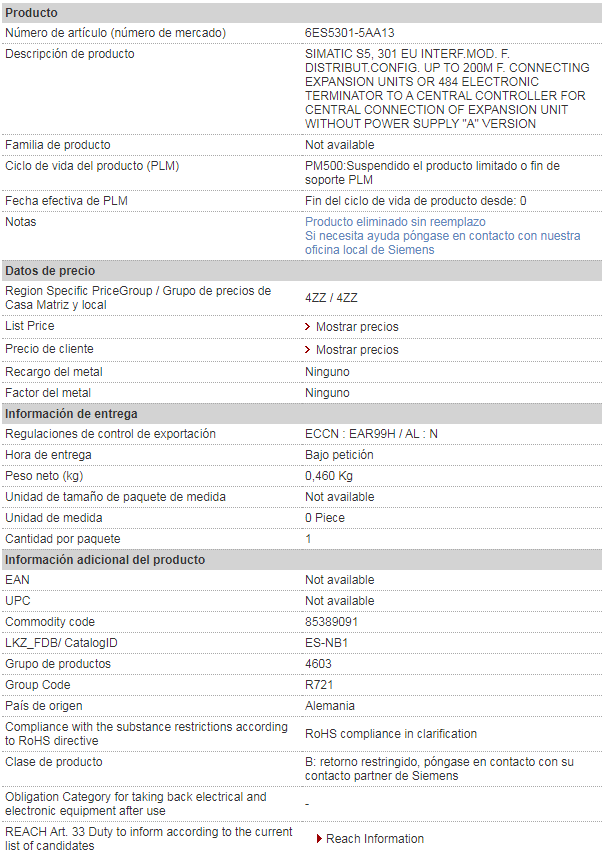 siemens 6ES5301-5AA13