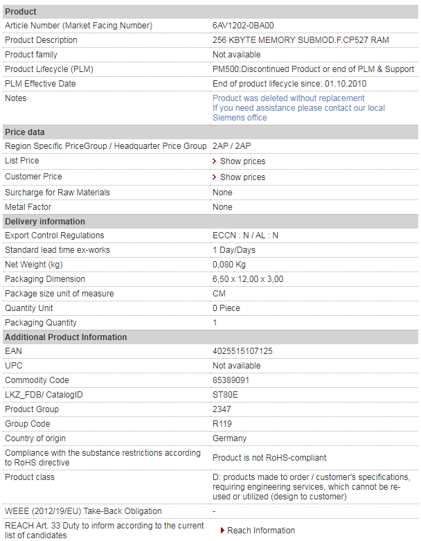 siemens 6AV1202-0BA00