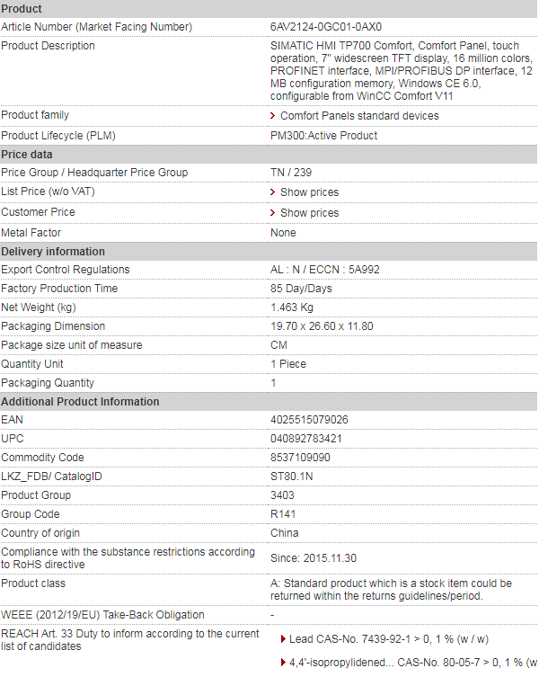 SIEMENS 6AV2124-0GC01-0AX0
