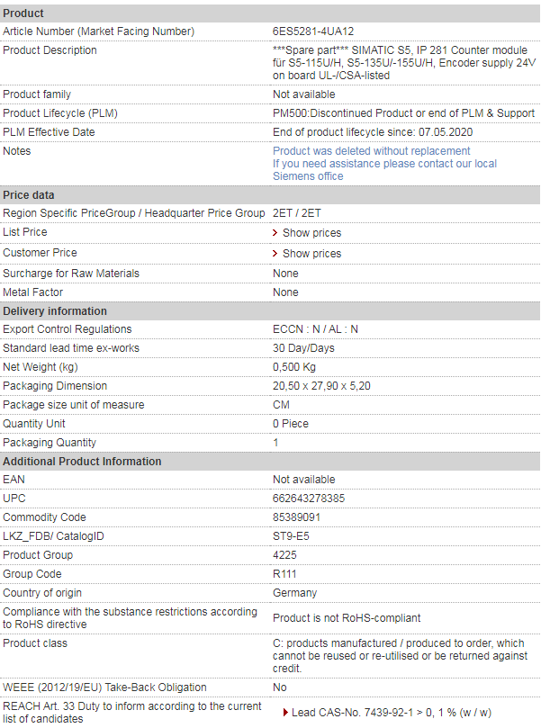 siemens 6ES5281-4UA12