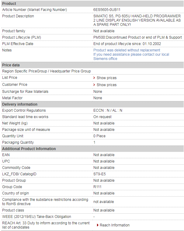 siemens 6ES5605-0UB11