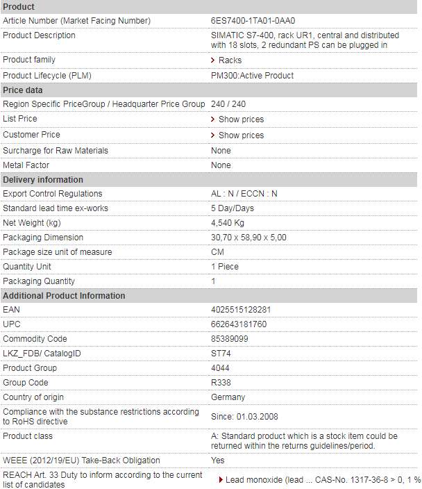 siemens 6ES7400-1TA01-0AA0