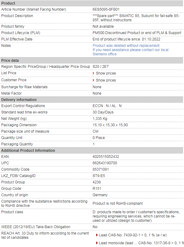 siemens 6ES5095-8FB01