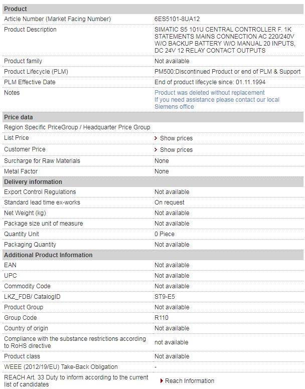 siemens 6ES5101-8UA12