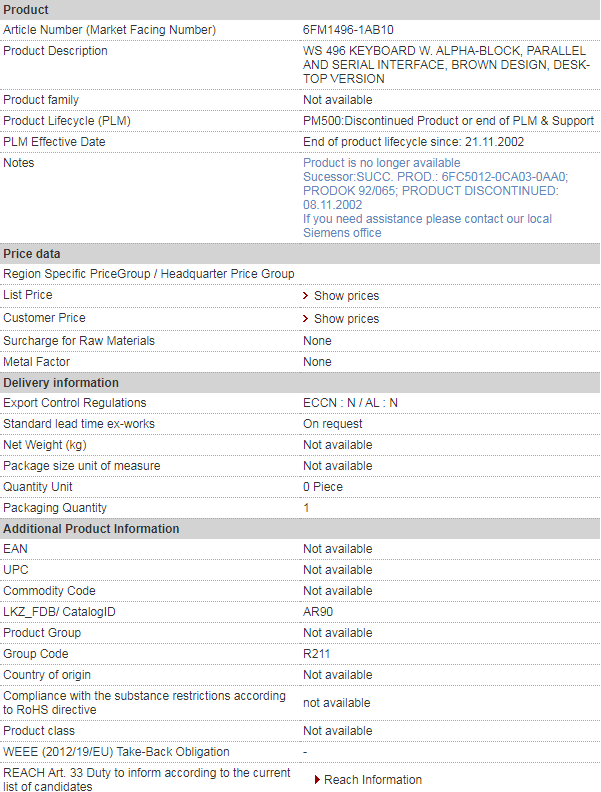 siemens 6FM1496-1AB10