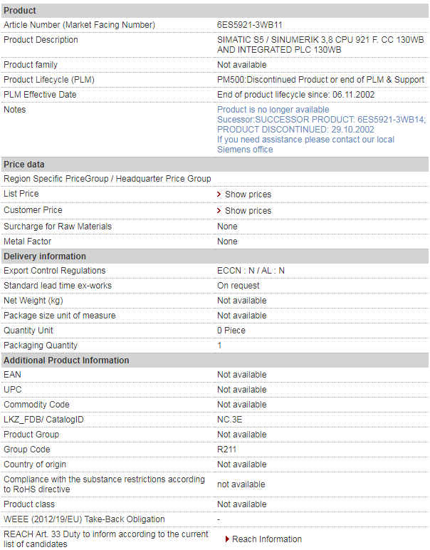 siemens 6ES5921-3WB11