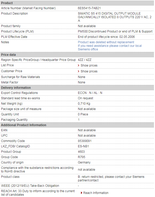 siemens 6ES5415-7AB21
