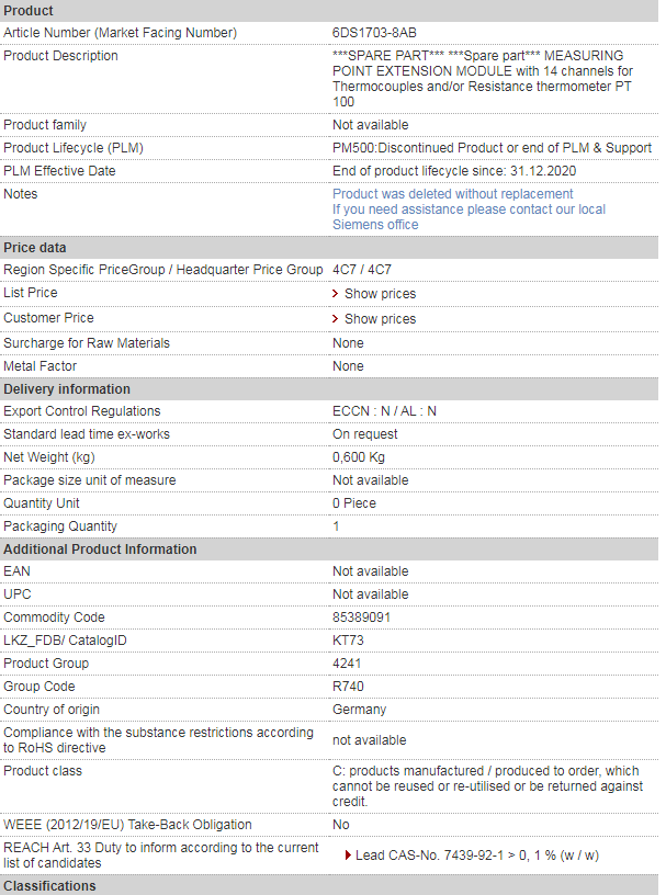 SIEMENS 6DS1703-8AB