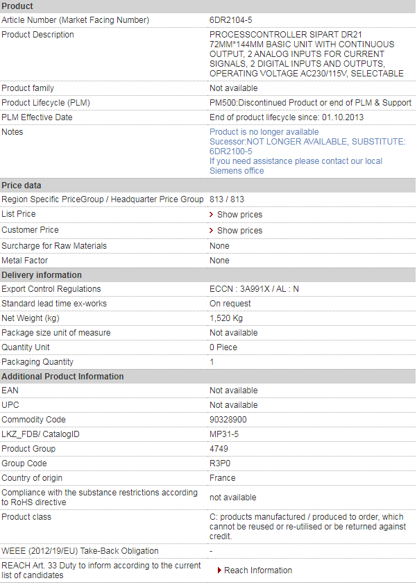 siemens 6DR2104-5