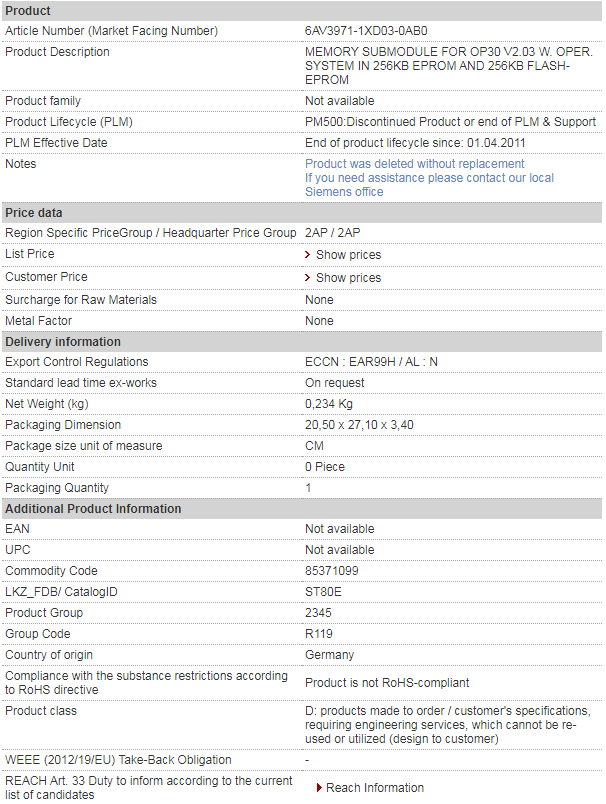 siemens 6AV3971-1XD03-0AB0