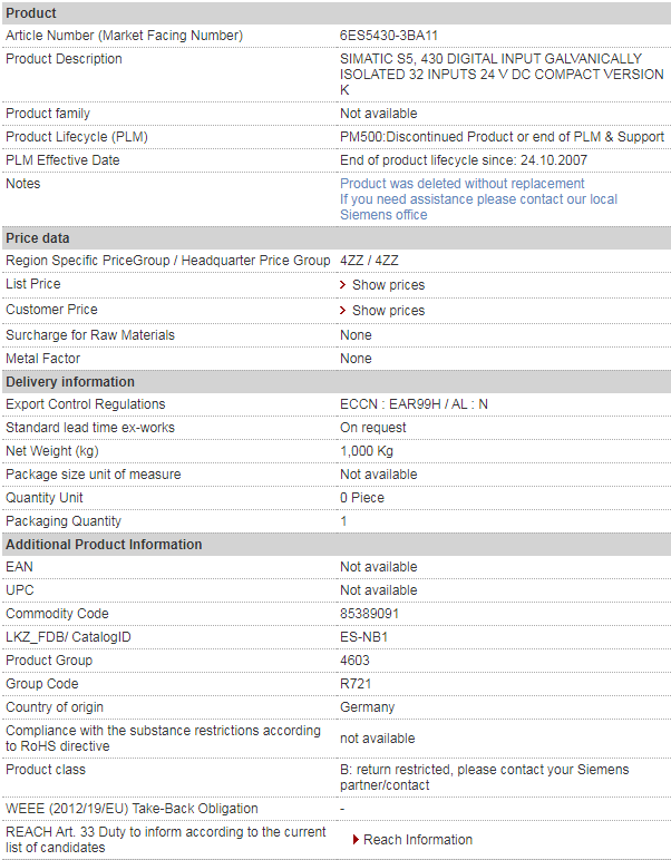 siemens 6ES5430-3BA11