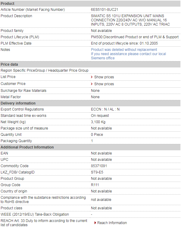 siemens 6ES5101-8UC21