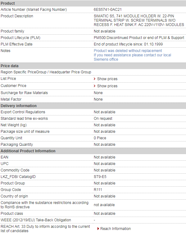 siemens 6ES5741-0AC21
