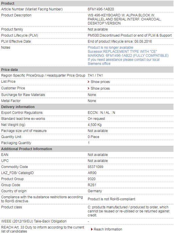 siemens 6FM1496-1AB20