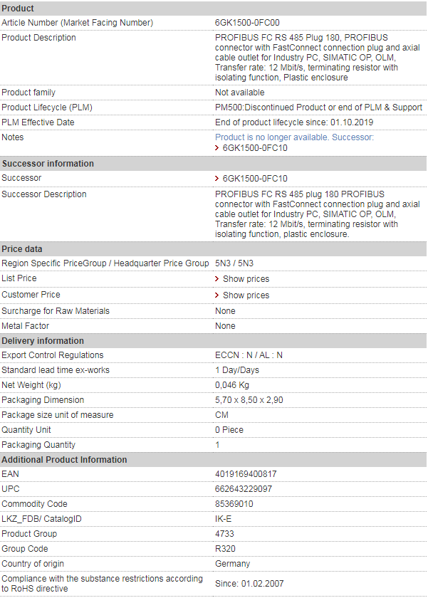 siemens 6GK1500-0FC00