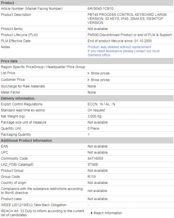 siemens 6AV9040-1CB10