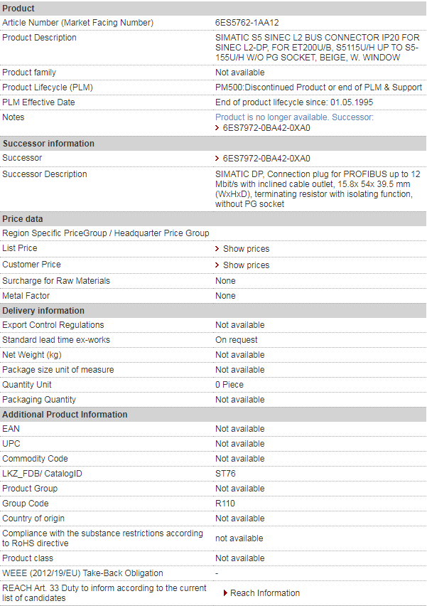 siemens 6ES5762-1AA12