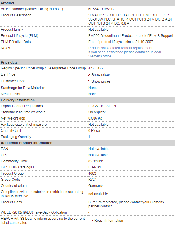 siemens 6ES5410-0AA12
