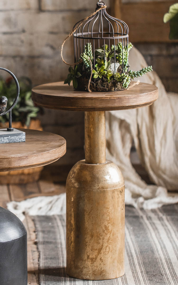 gold side table