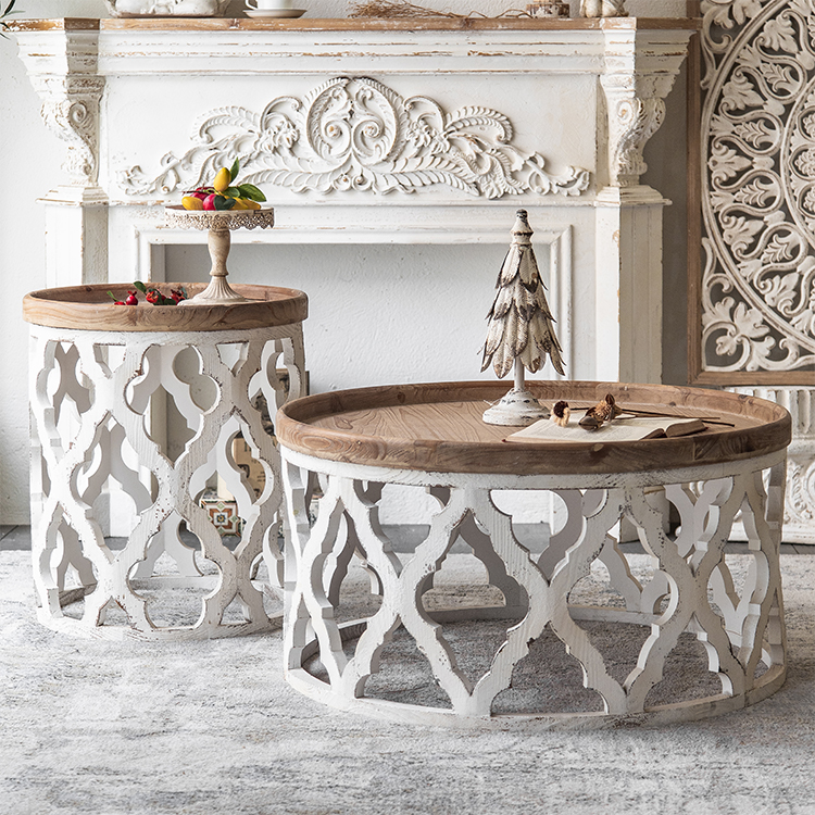 wood carved center table