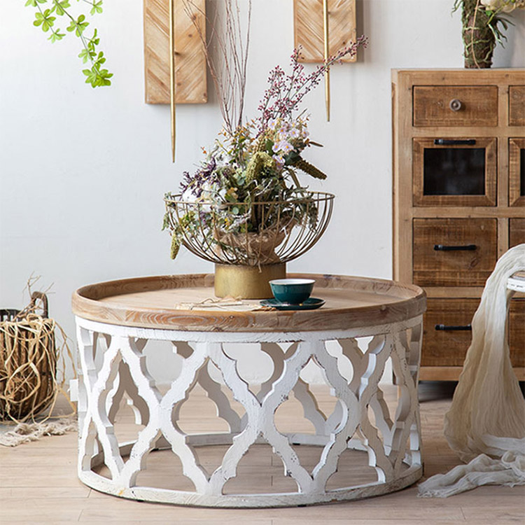 wood carved center table