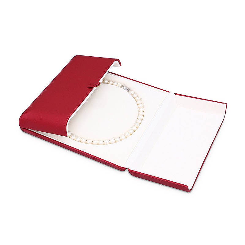 Custom Double Doors PU Leather Deerskin Velvet Folio Ring Pendant Necklace Pearl Box