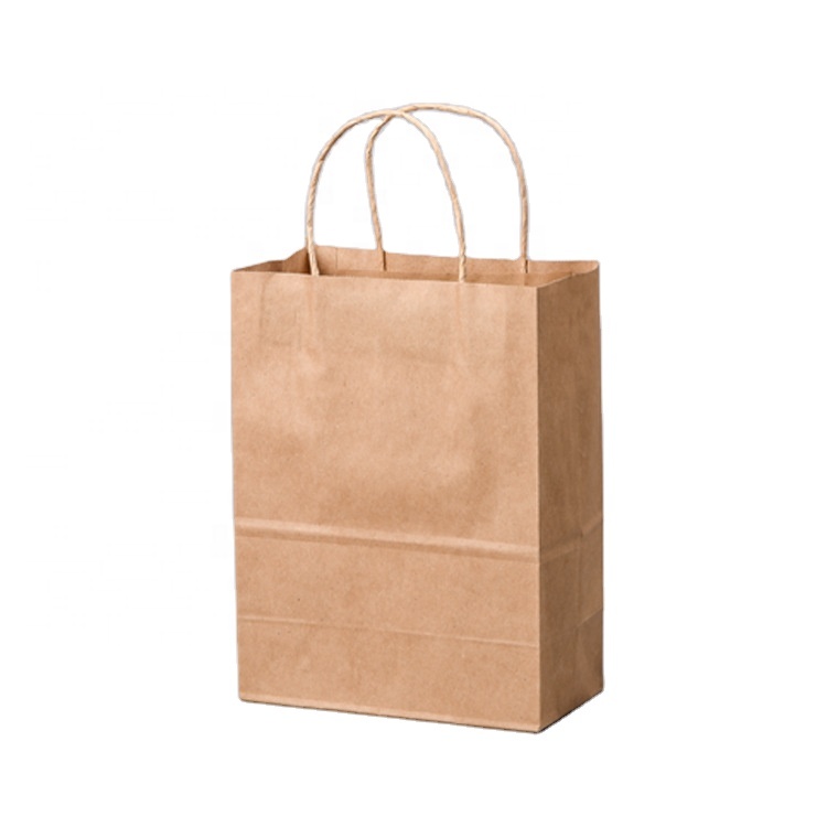 High-quality custom eco-friendly brown kraft paper bag with handles High-quality custom eco-friendly brown kraft paper bag with handles