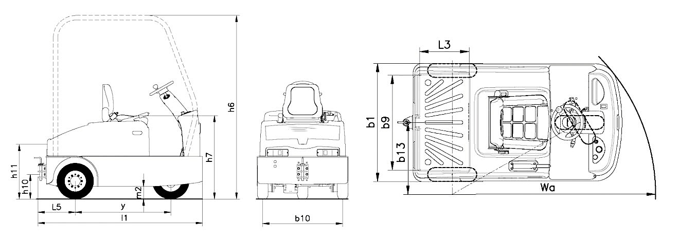 Size of 4.0-6.0 Tons Electric Seated Type Tow Tractor