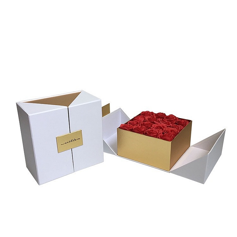 Custom Square Double Open Door Gift Box for Men and Women Flower Wedding Candy