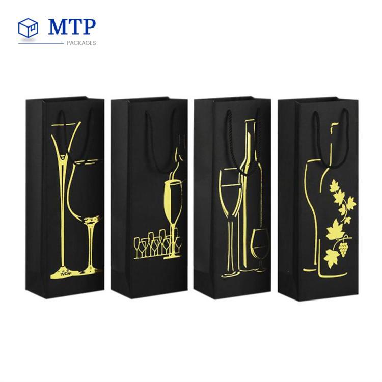 High Quality Custom Logo Wine Bottle Packaging Paper Bag High Quality Custom Logo Wine Bottle Packaging Paper Bag