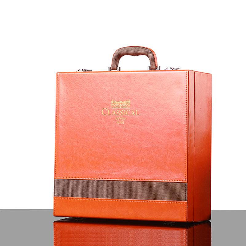 Wholesale High-Quality Leather Red Wine Packaging Box 