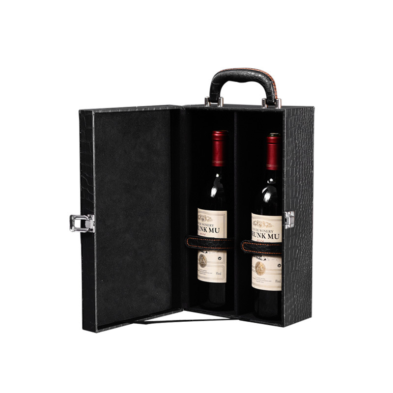 Wholesale custom leather boxes for champagne red wine