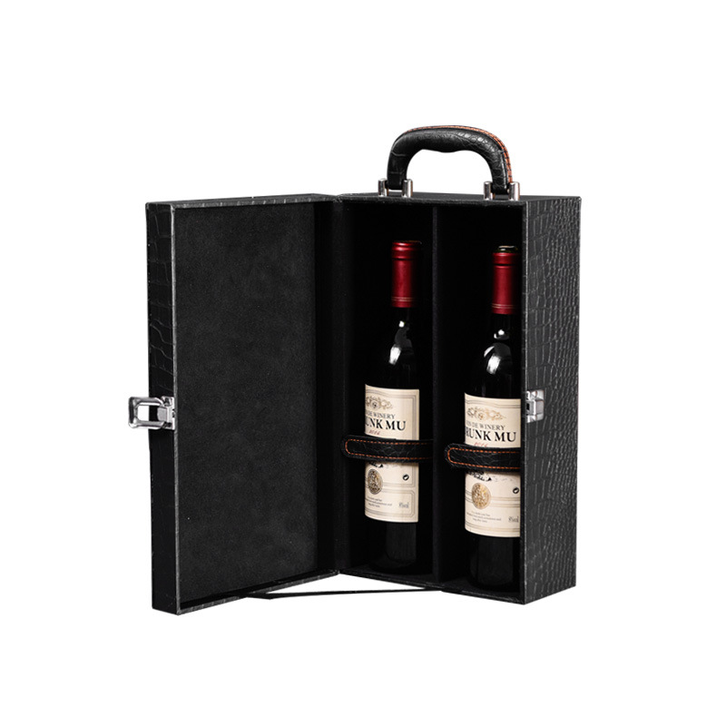 Wholesale custom leather boxes for champagne red wine Wholesale custom leather boxes for champagne red wine