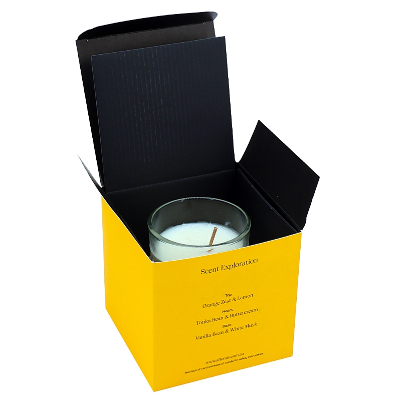 Custom luxury white cardboard candle box