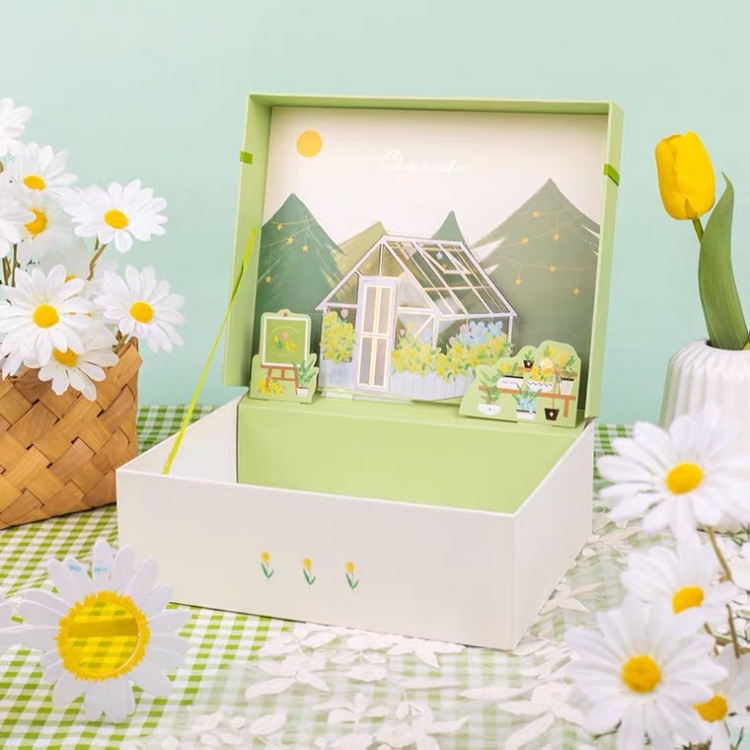 Custom Green Small Fresh Natural Birthday Gift Packaging Box Custom Green Small Fresh Natural Birthday Gift Packaging Box